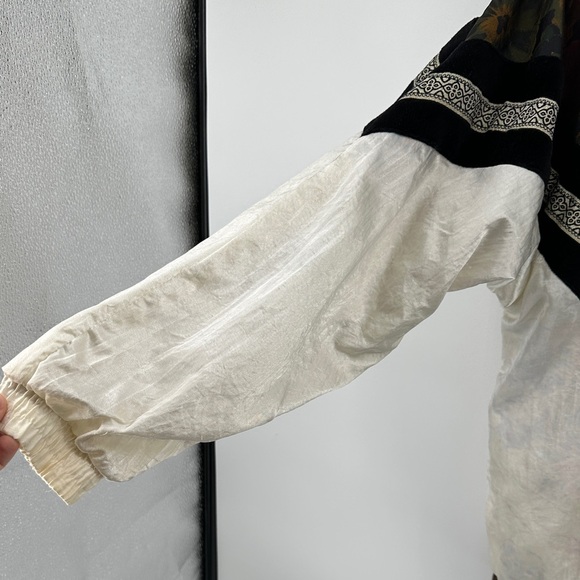 VTG 80s/90s Boho Indications Floral Gold&Cream Oversided Windbreaker Jacket SzM - Picture 7 of 16